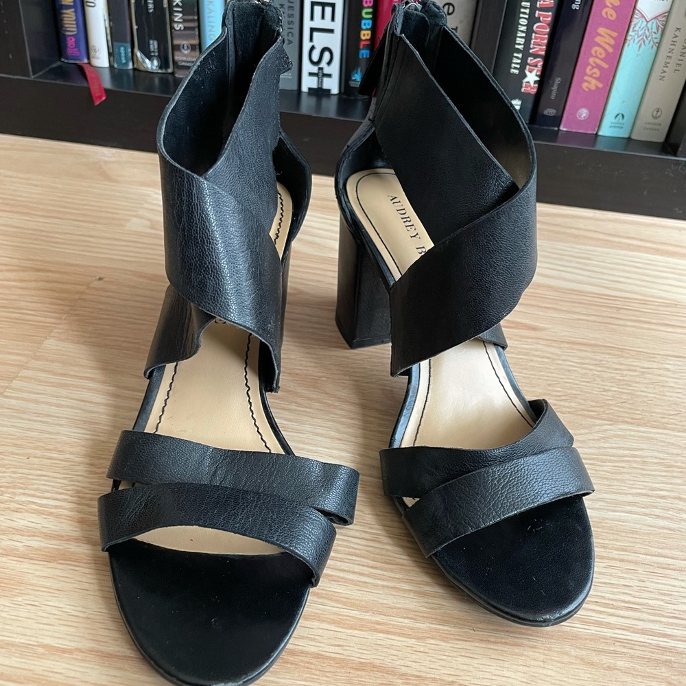 Audrey Brooke Black Strappy Heels